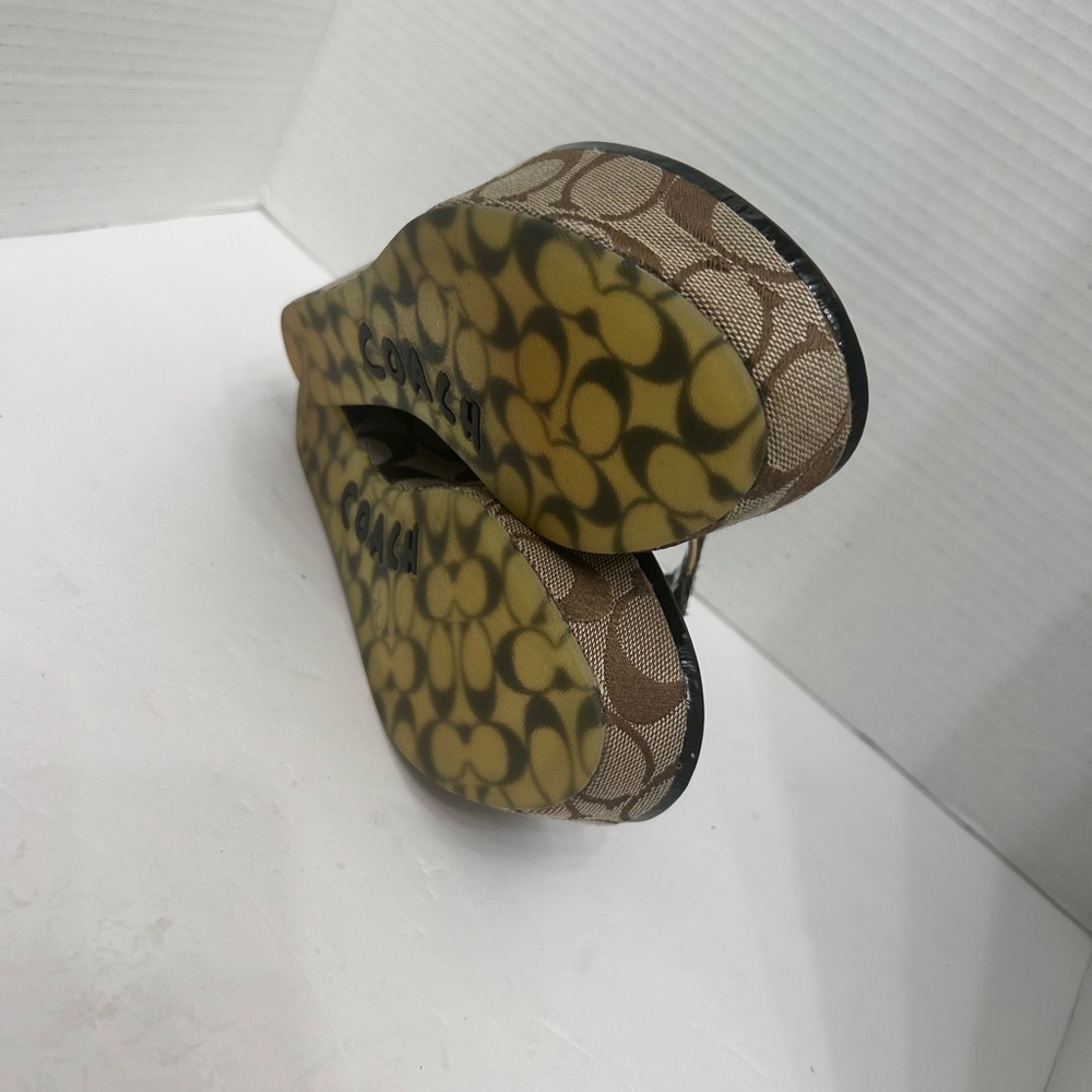 Coach Jody Black and Cream Signature Monogram Slip On Wedge Women's Sandals - Picture 12 of 12